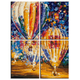Painting by Numbers Colored Balloon and Emotions 4-Panel